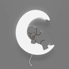 luminaire murale pour bébé elephanteau sur lune blanc