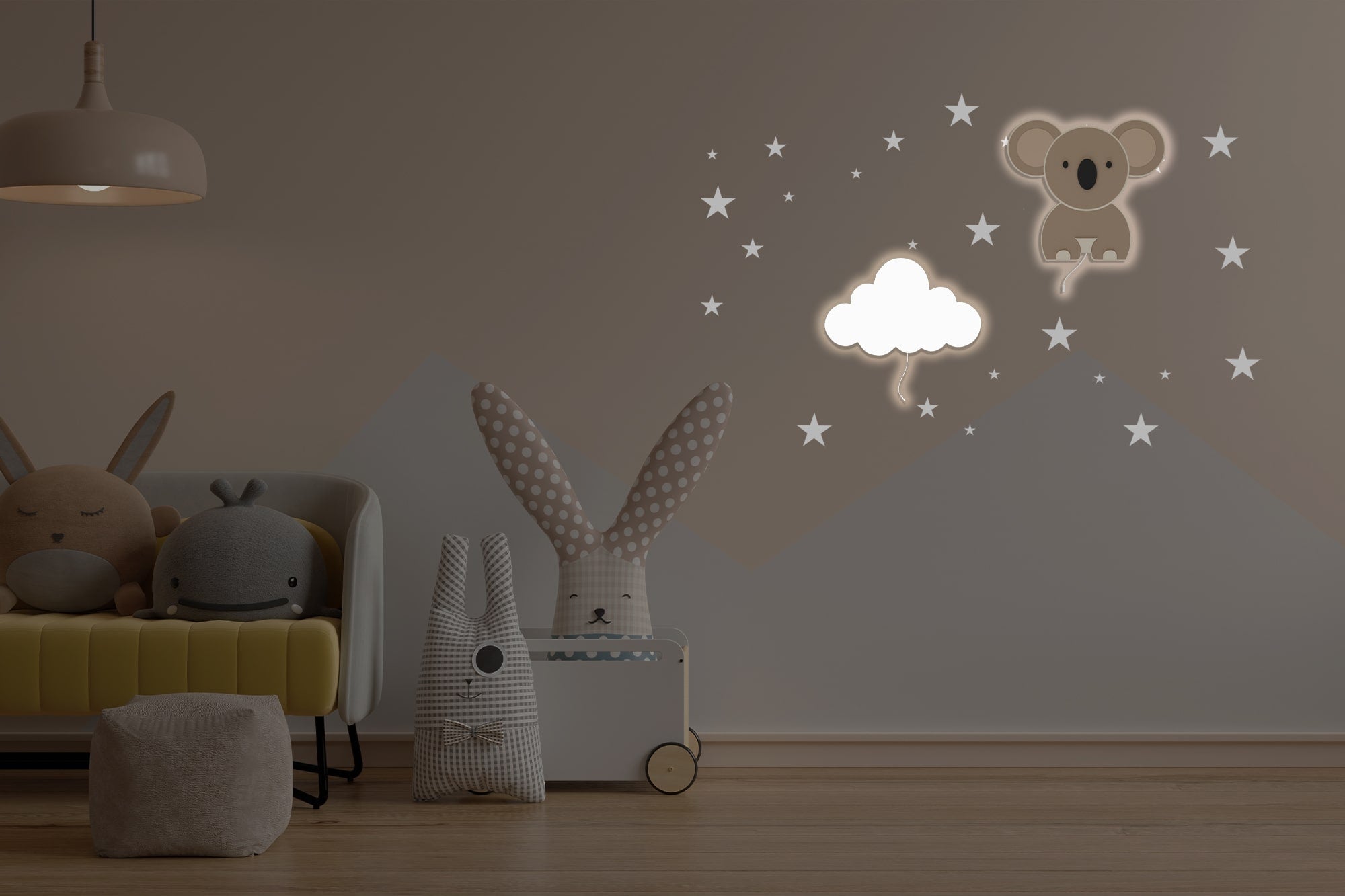 Composition 2 veilleuses murales enfant Adventure Air