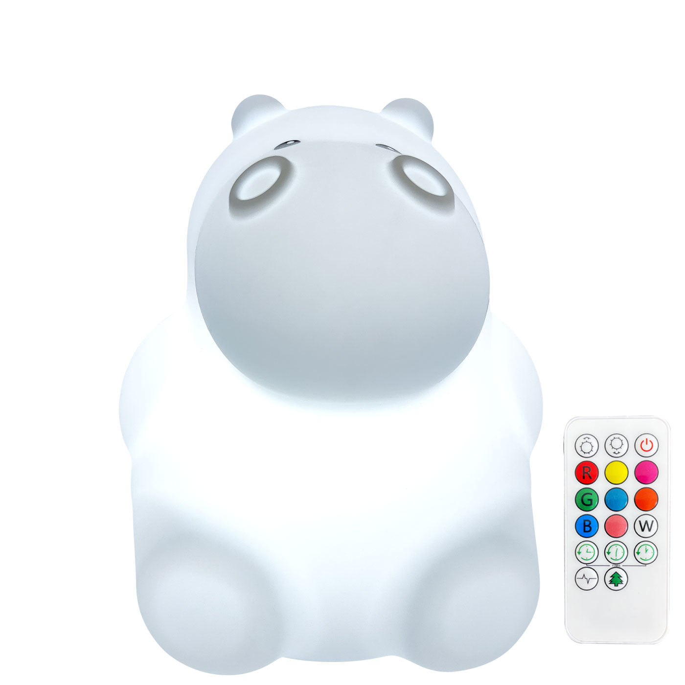 Colored night light Animaluce - Friendly Hippo