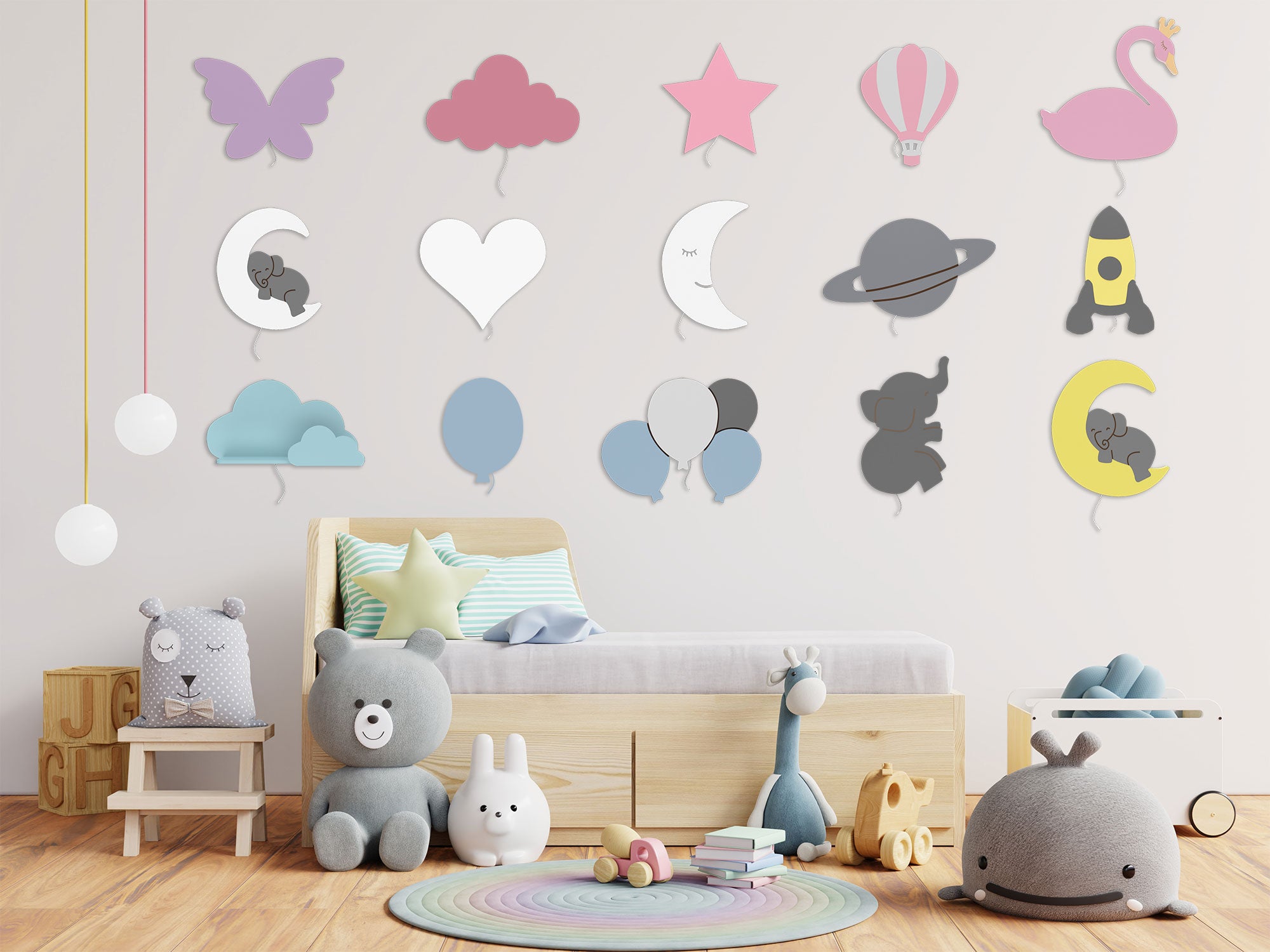 Babynotte lenny et alba lampe murale pour chambre enfant