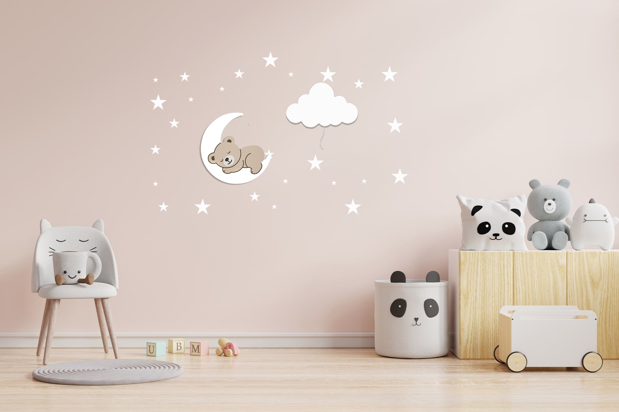 Composition 2 veilleuses murales enfant Bear & Moon