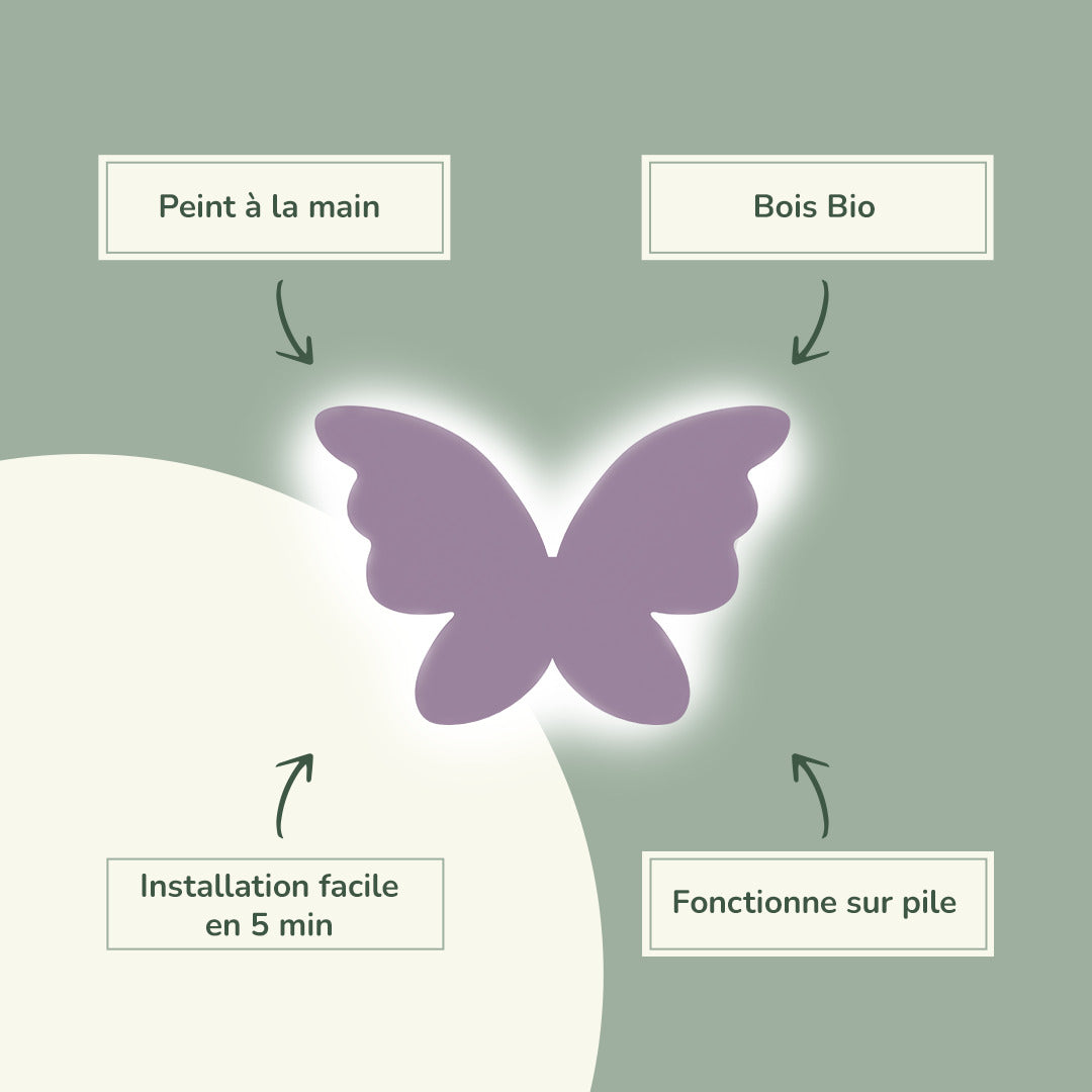 Lampe murale Veilleuse Papillon