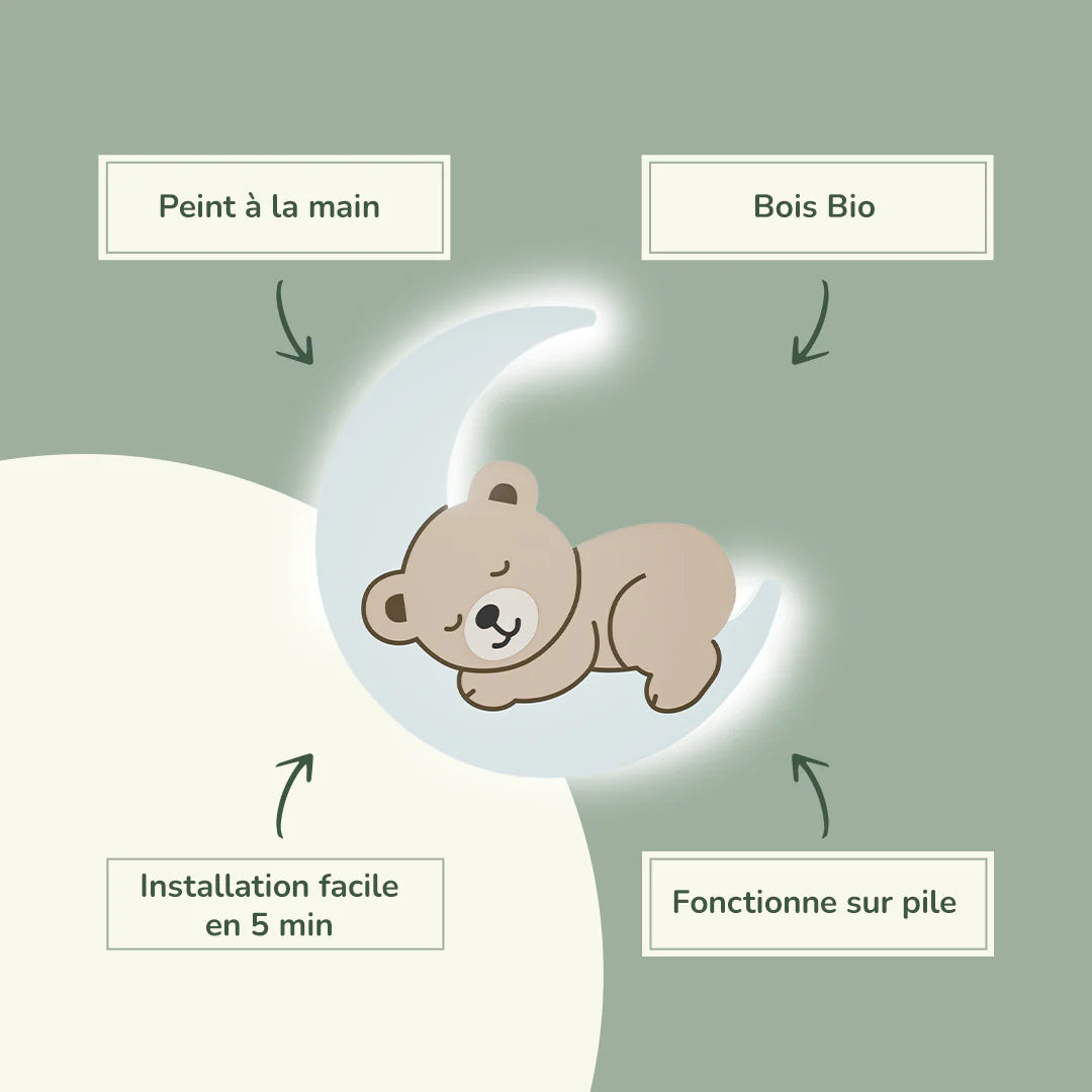 Composition 2 veilleuses murales enfant Bear & Moon