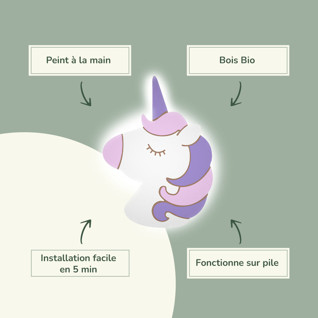 Lampe murale Veilleuse Licorne