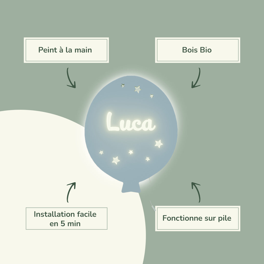 Veilleuse Ballon Rêveur Prénom