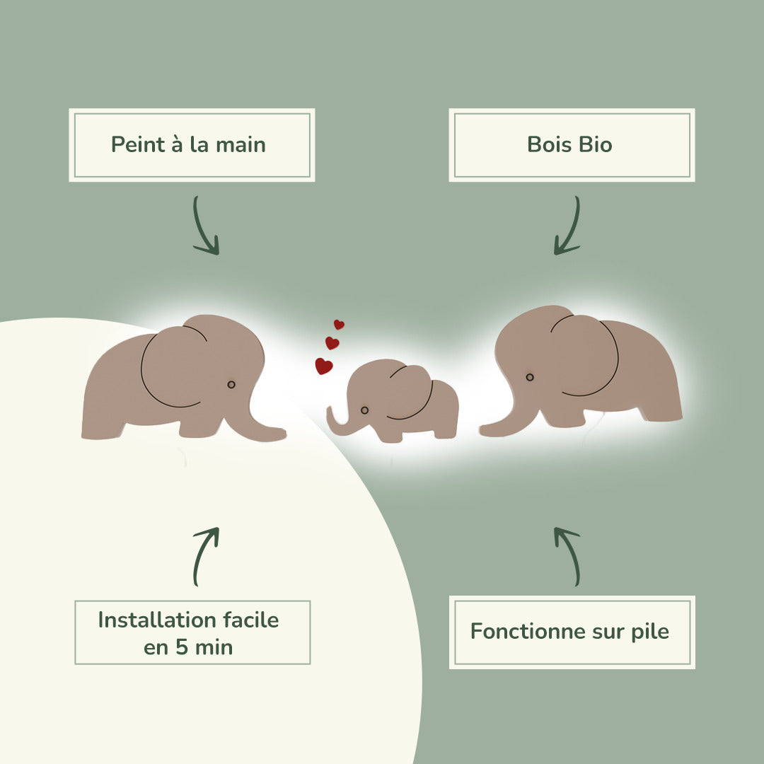 Lampe murale Veilleuse Elephant Family