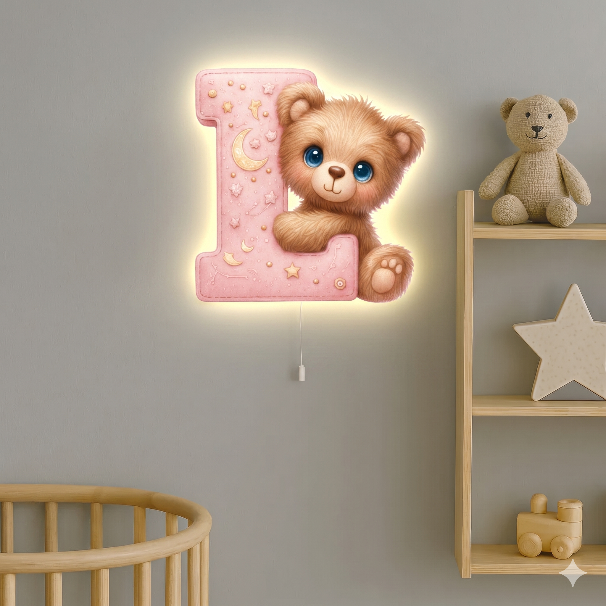 Luminária de parede Candeeiro de presença Letra L