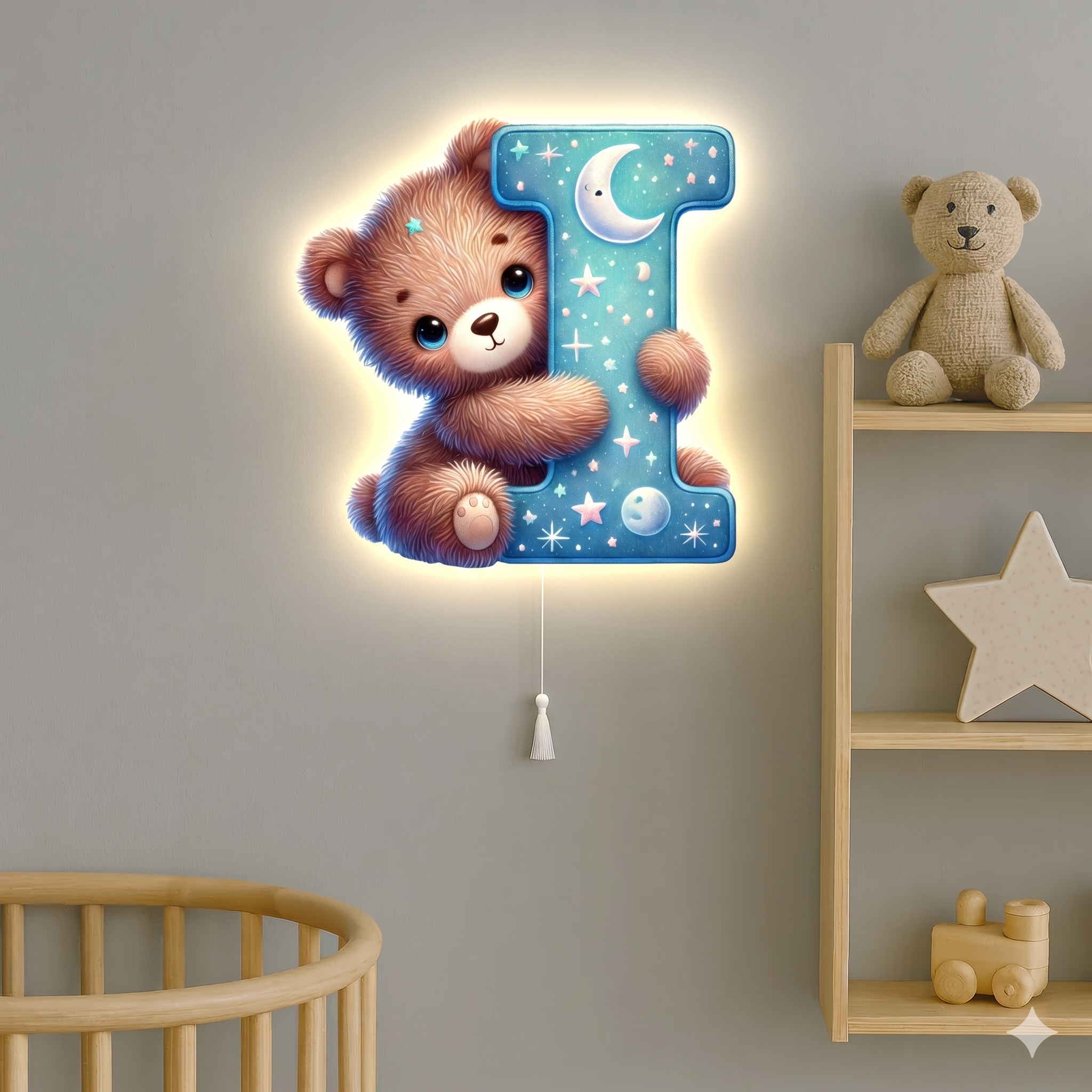 Luminária de parede Candeeiro de presença Letra I