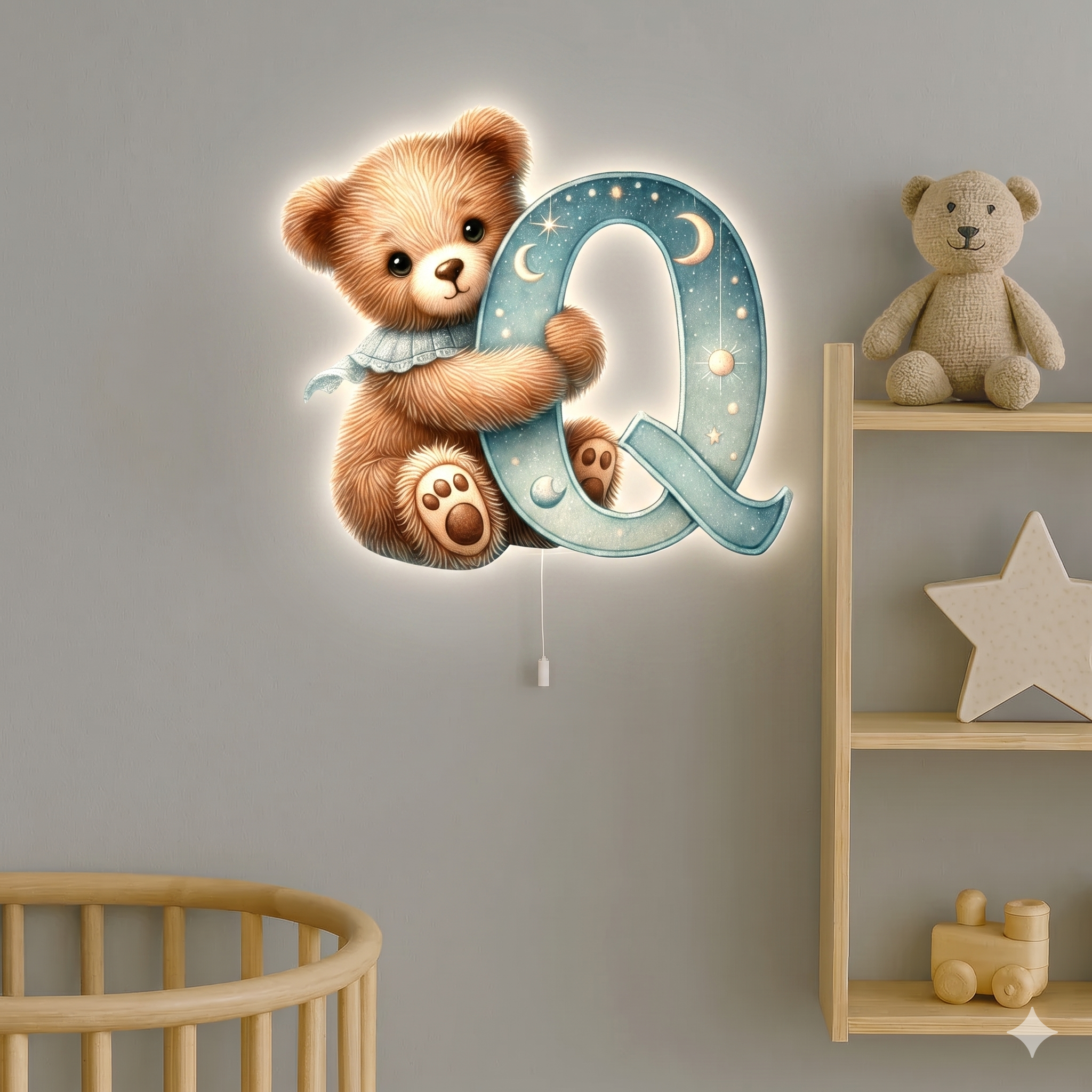 Wandlamp Nachtlampje Letter Q