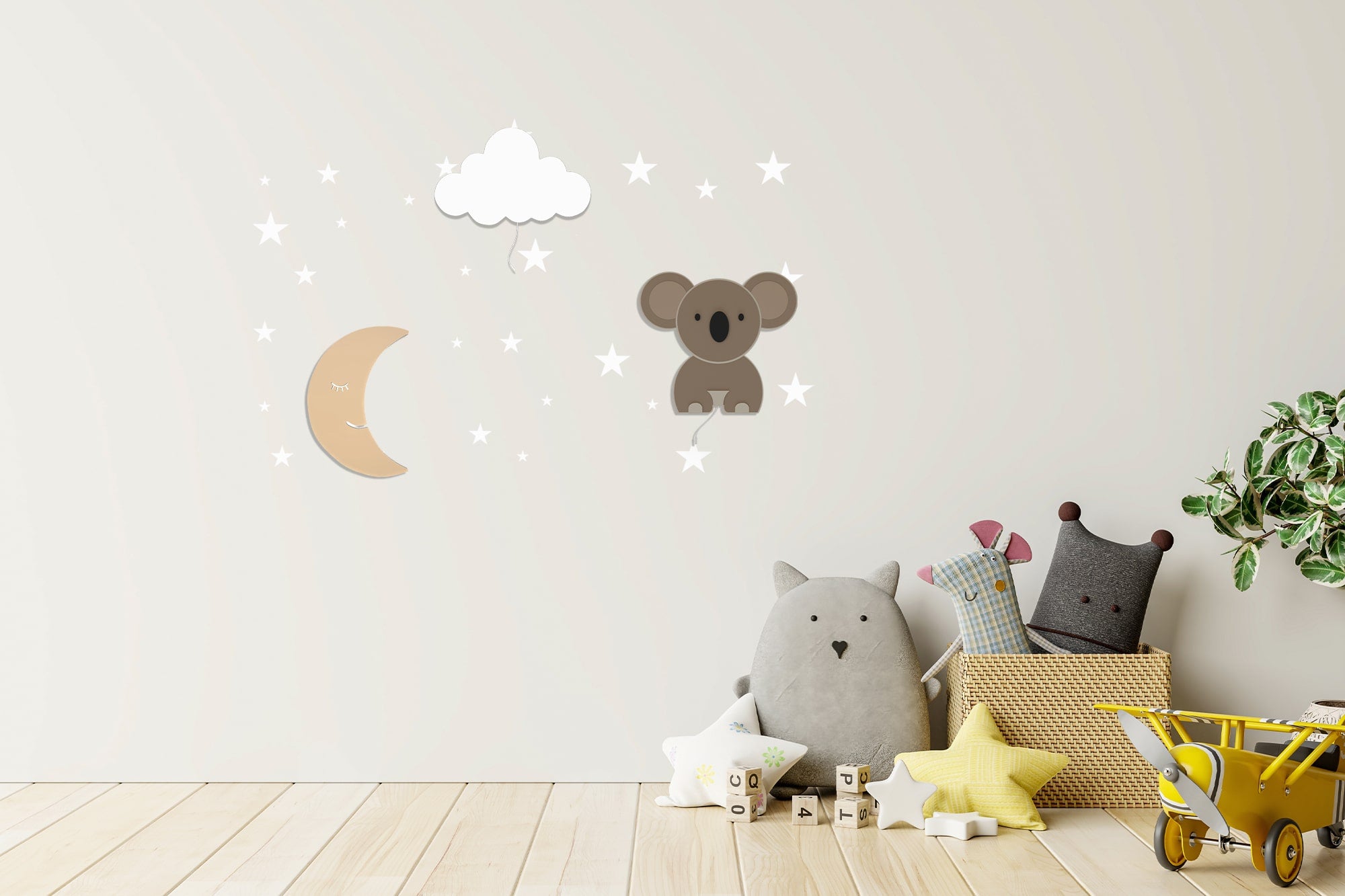 Composition 3 veilleuses murales enfant Koala Nap