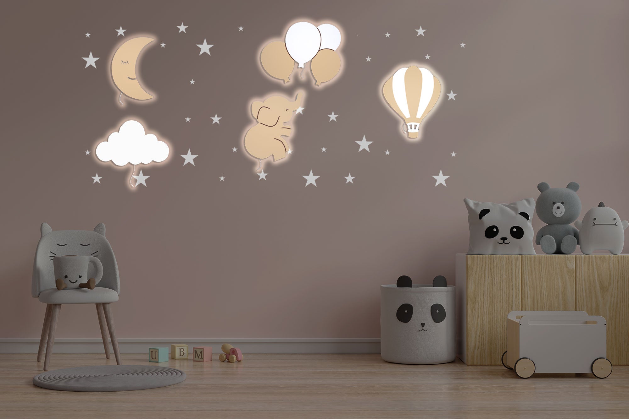 BabyNotte View Nueva composición de luz nocturna de pared infantil