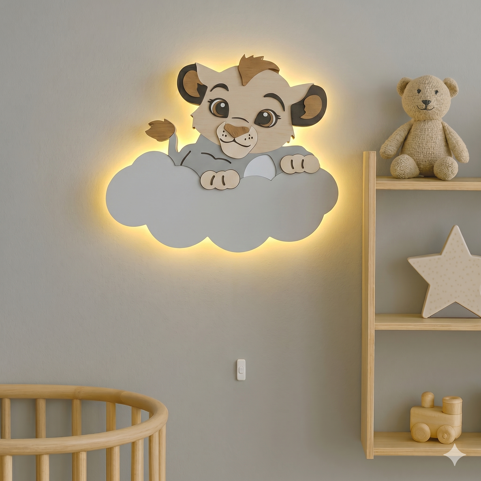 Lámpara de pared Luz nocturna León Nube