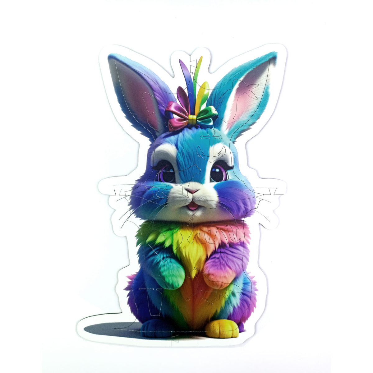 Animosa Puzzle: AGILE BLUE RABBIT in Wooden for Children– Lenny et Alba