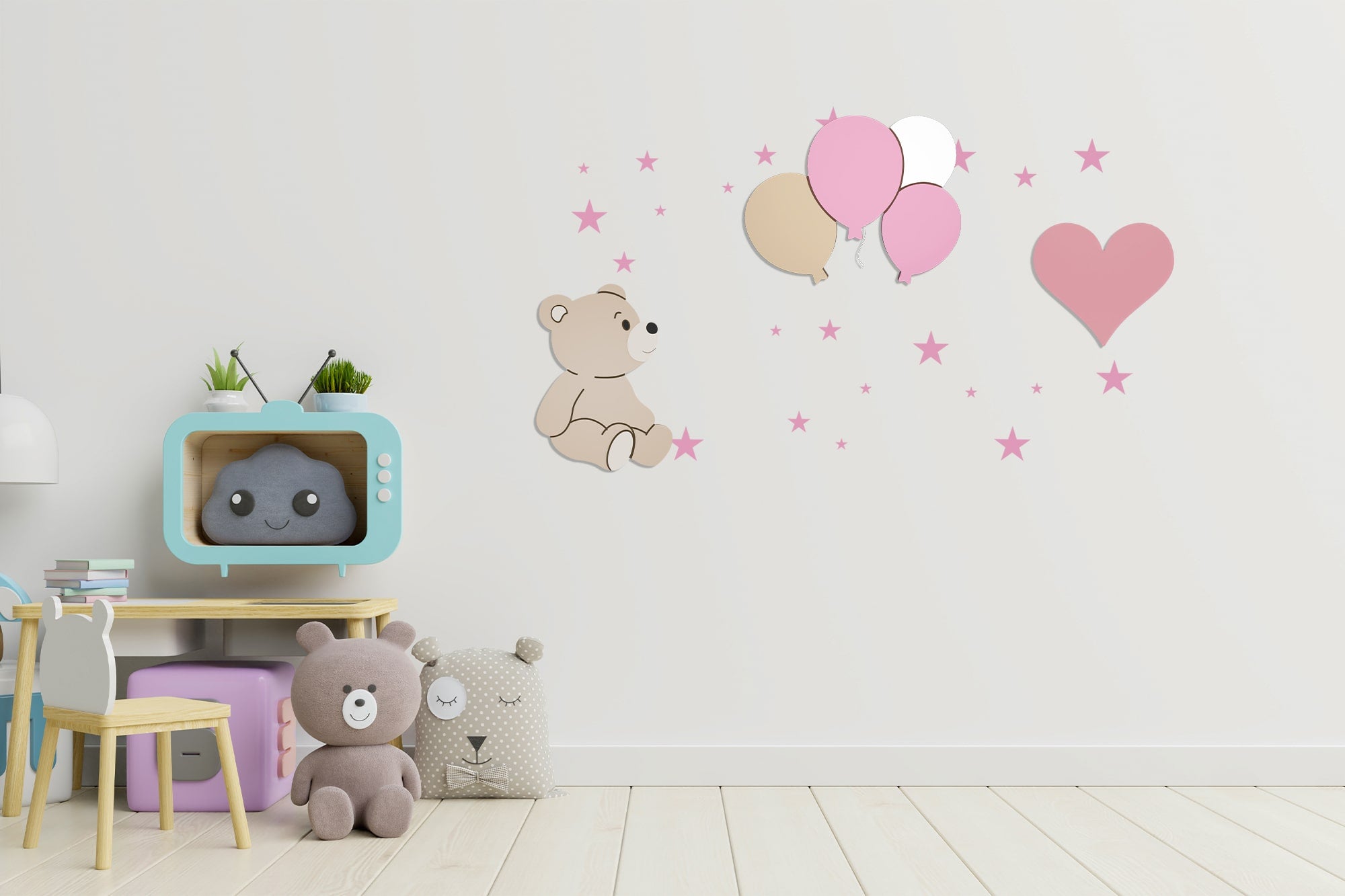 Composition 3 veilleuses murales enfant Teddy Hugs