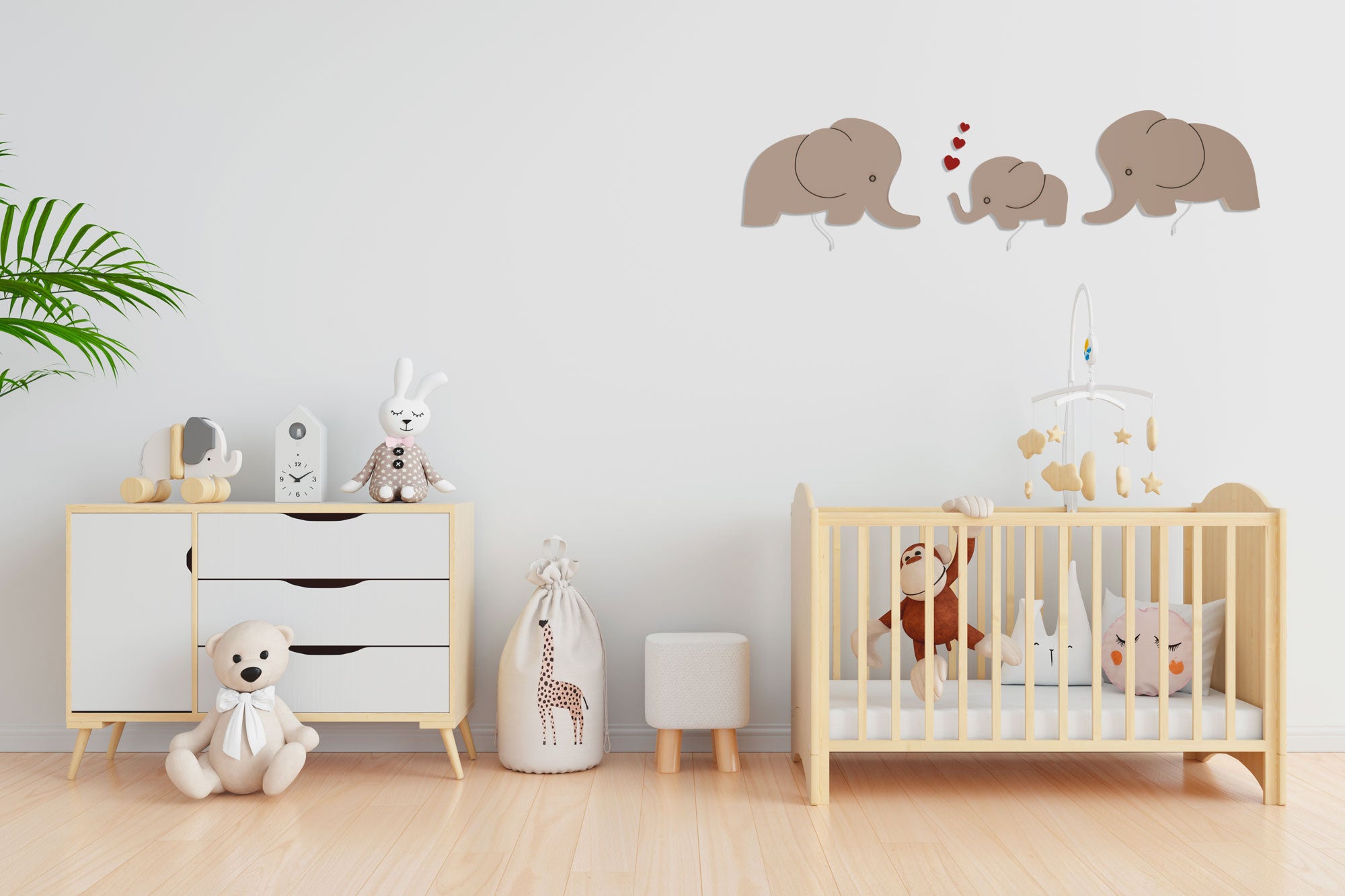 Wandlamp Nachtlampje Olifantenfamilie (3 Nachtlampjes)
