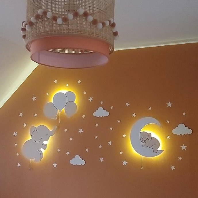 Wandlamp Nachtlampje 4 Ballonnen