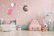 Composizione di luce notturna da parete per bambini BabyNotte Teddy Pink