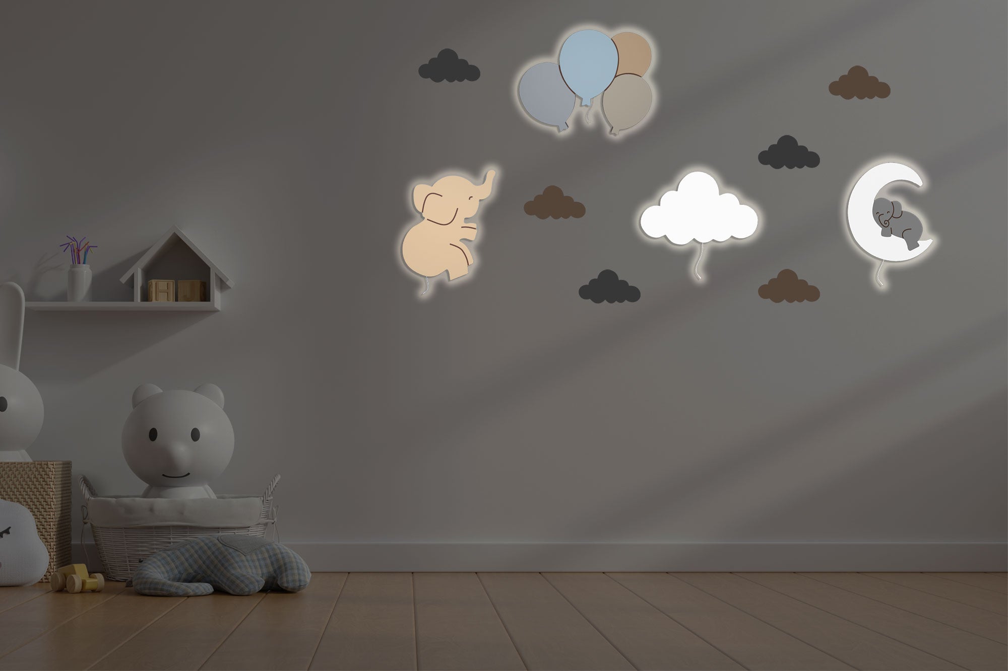 Composición de luz nocturna infantil de pared BabyNotte Soho Beige