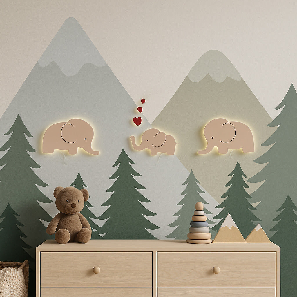 Lampada da parete Luce notturna Elephant Family