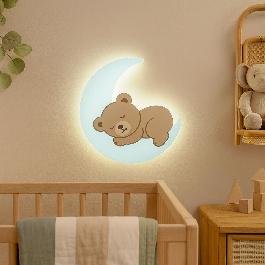 Lampada da parete Luce notturna Orsetto Luna