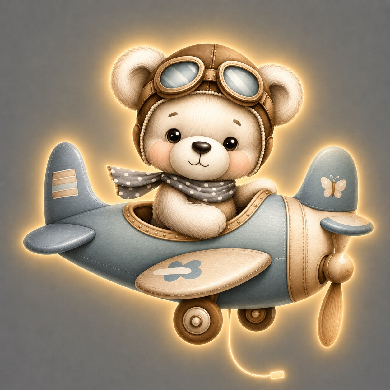 Lampe murale Veilleuse Ourson dans l'avion droite