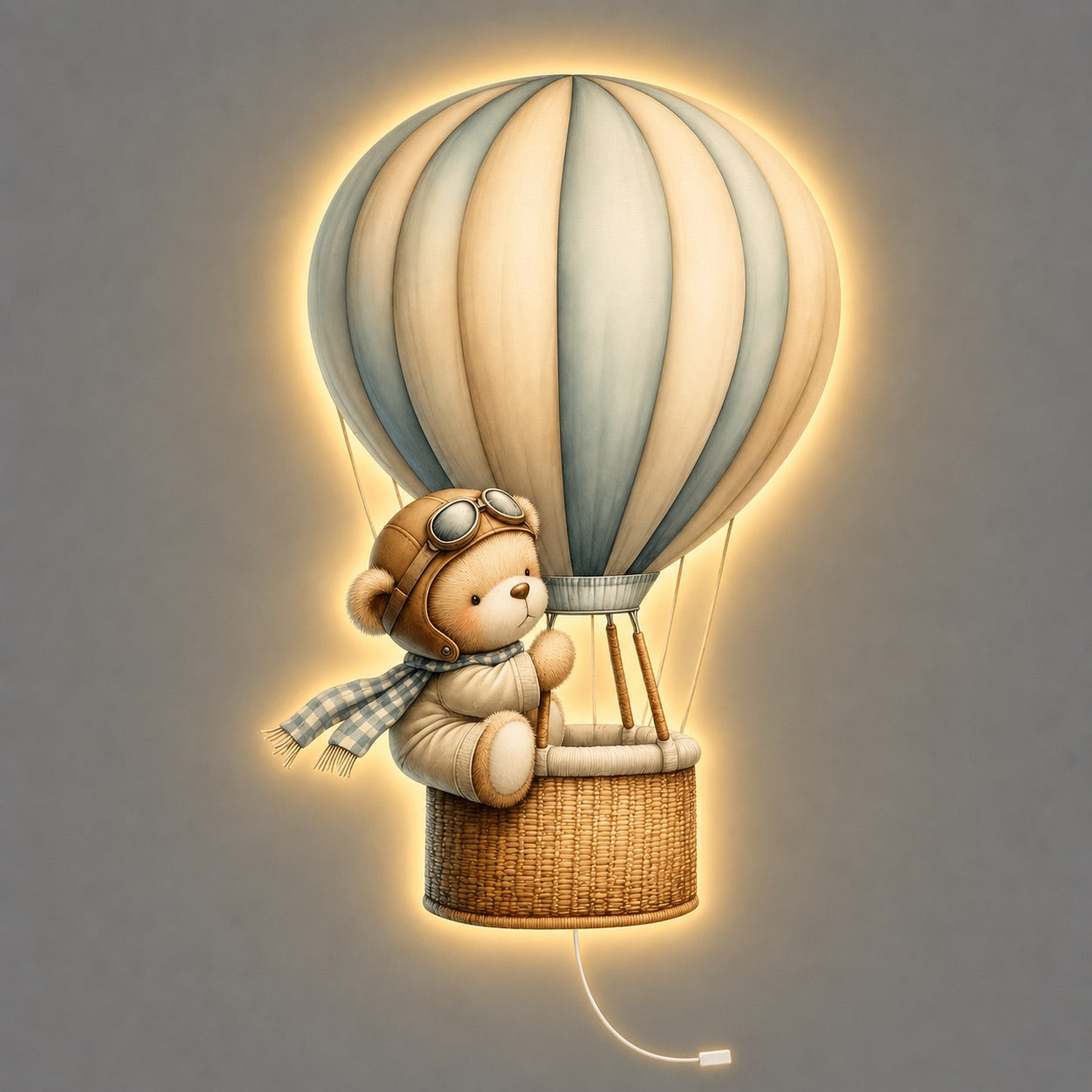 Lampe murale Veilleuse Ourson en montgolfière