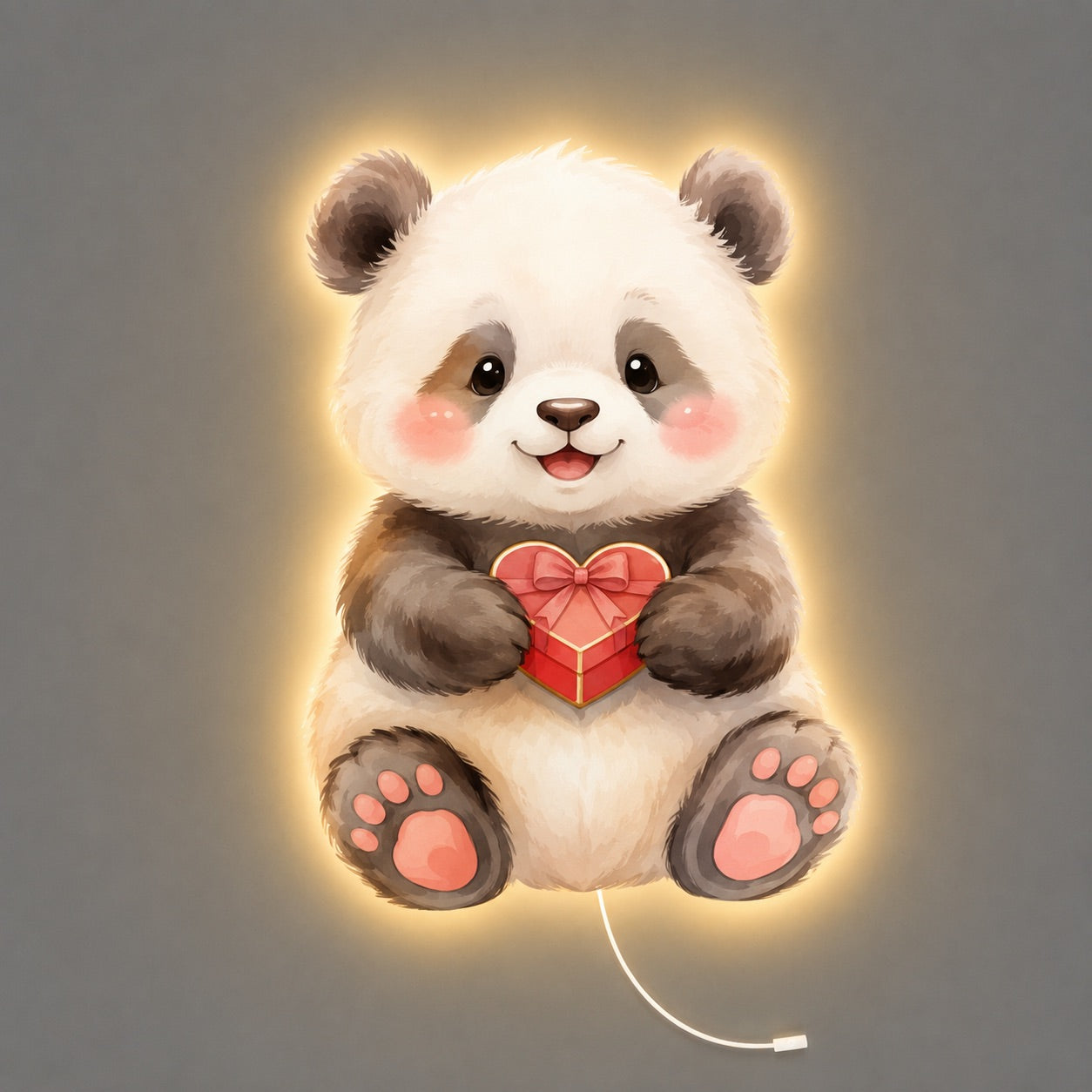 Lampe murale Veilleuse Panda avec cadeau cœur