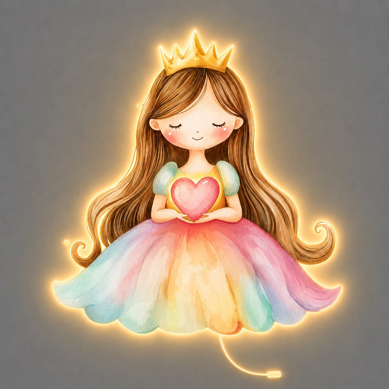 Lampe murale Veilleuse Princesse avec cœur