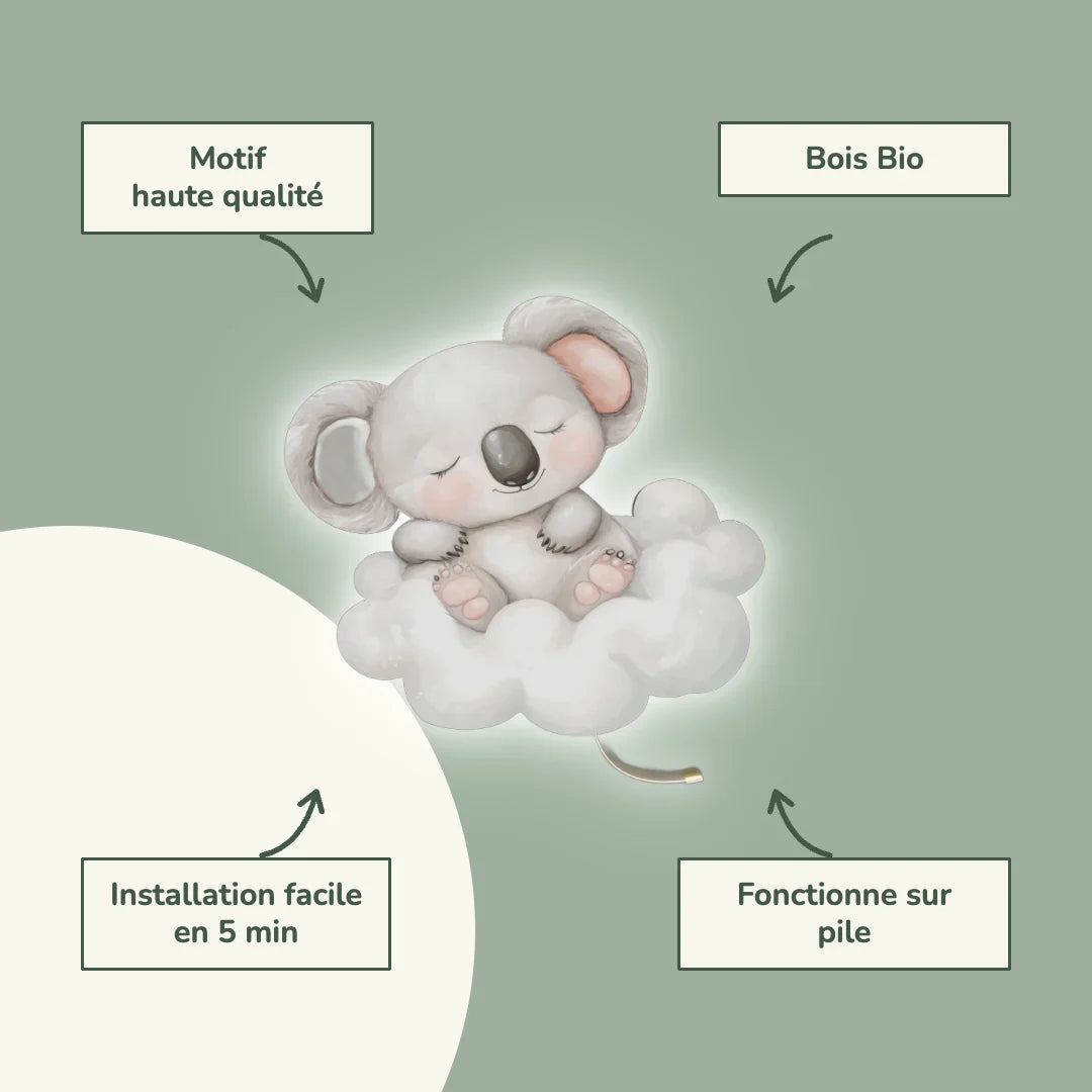 Wandnachtlampje Koala Wolk
