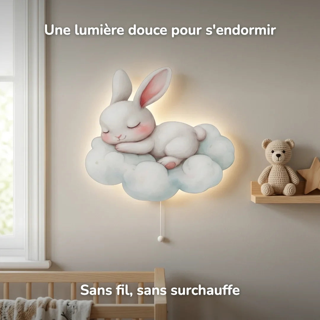 Lámpara de pared Luz nocturna Conejo Nube