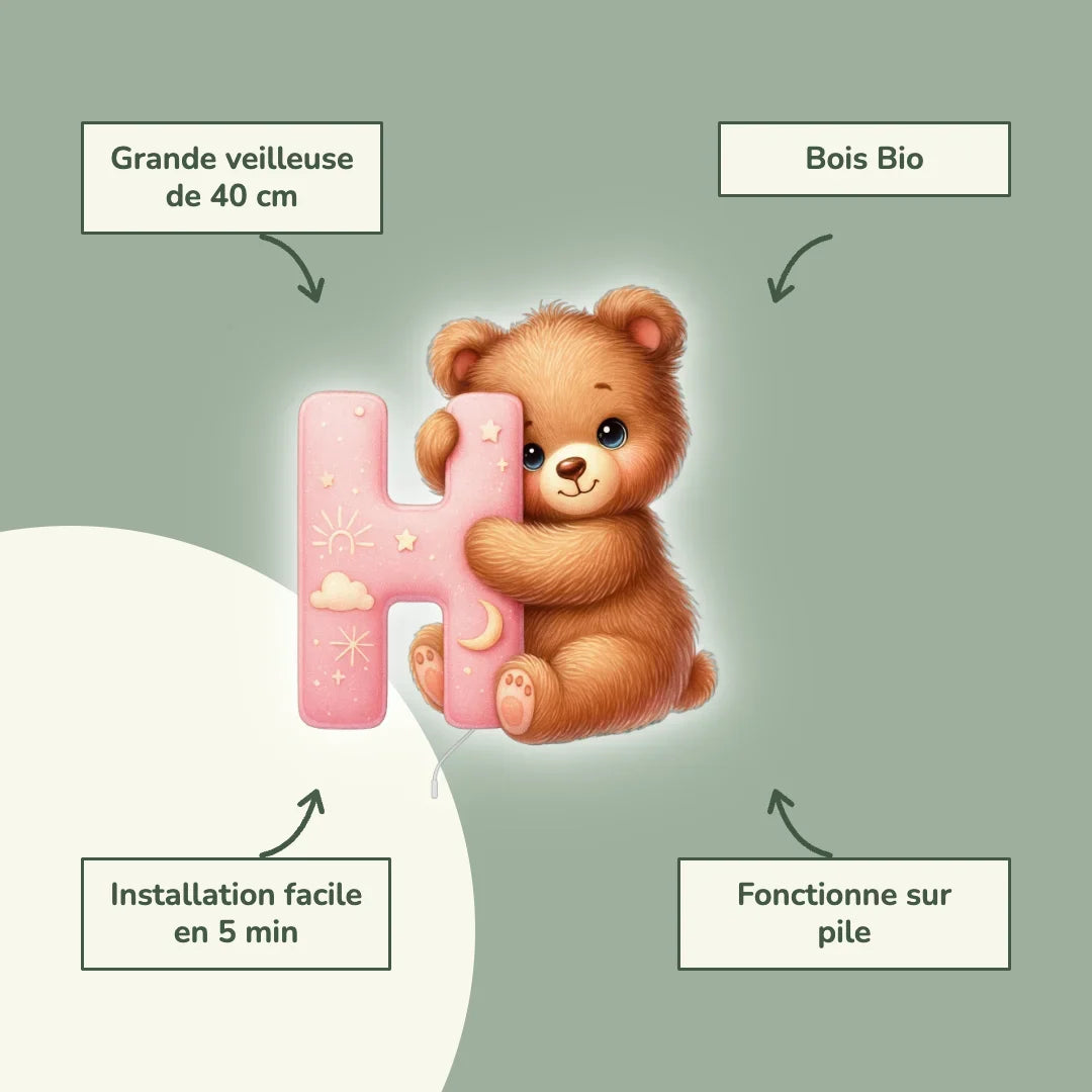 Lampe murale Veilleuse Lettre H