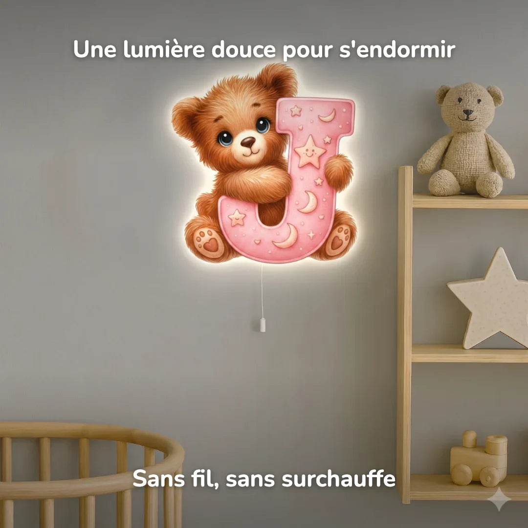 Candeeiro de parede Luz de presença Letra J