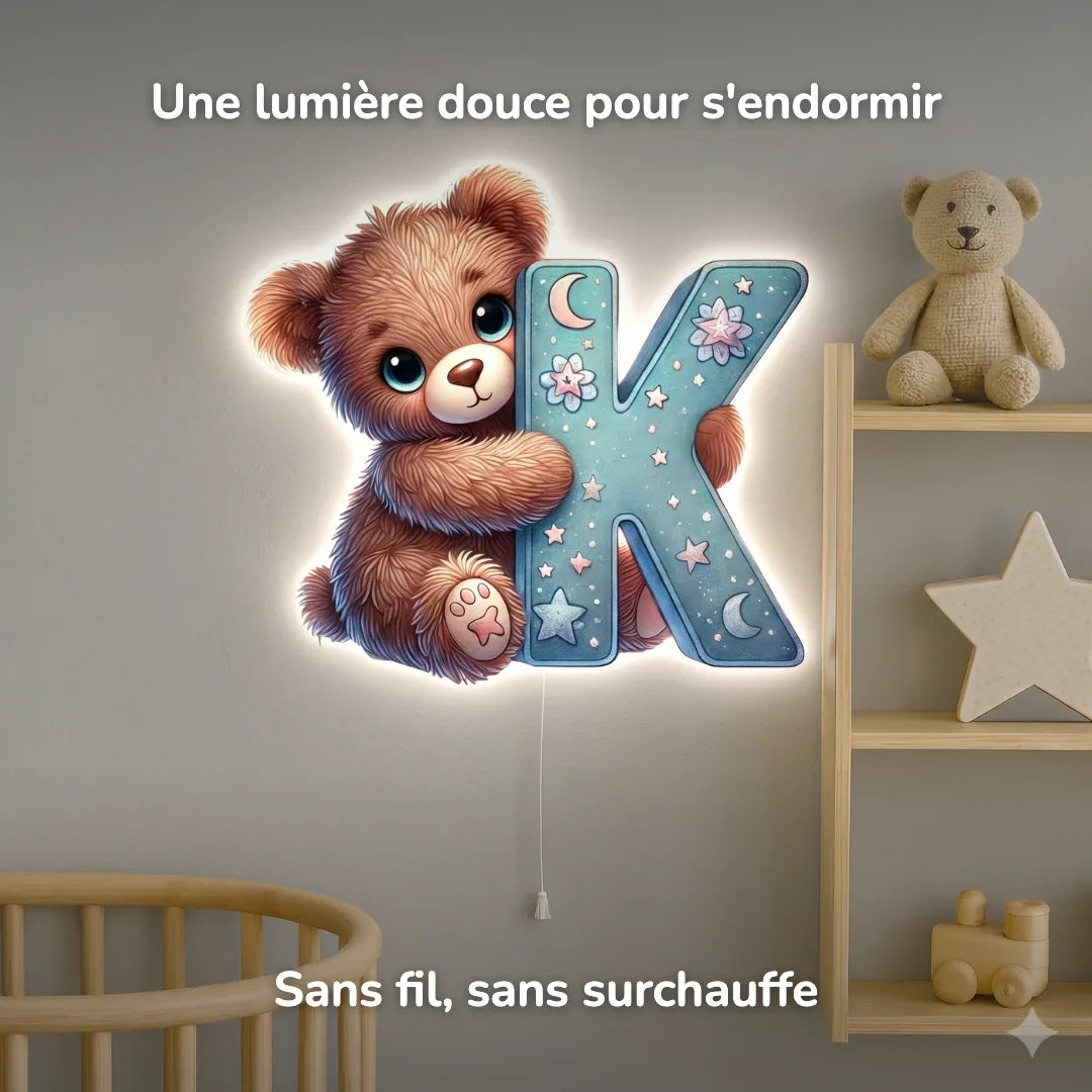 Lámpara de pared Luz nocturna Letra K