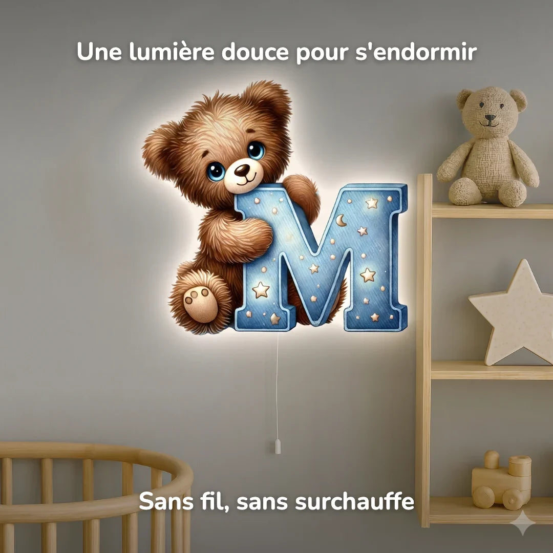 Candeeiro de parede Luz de presença Letra M