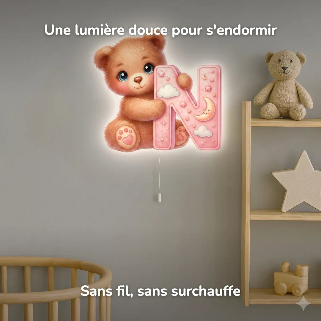 Candeeiro de parede Luz de presença Letra N