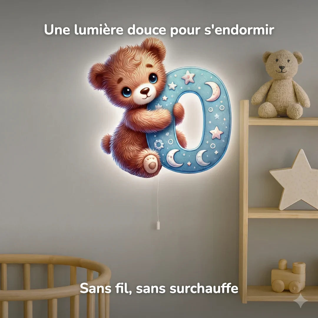 Candeeiro de parede Luz de presença Letra O