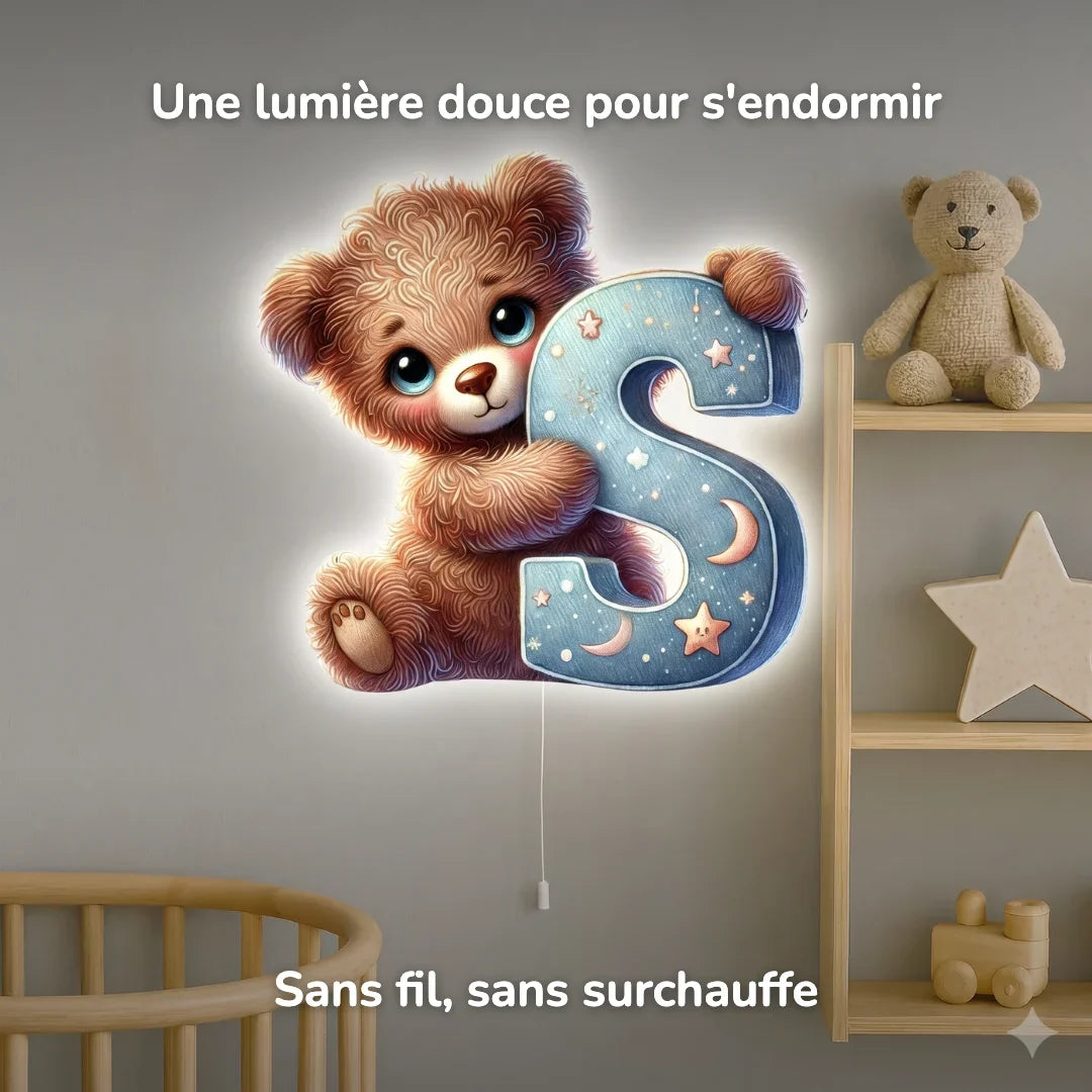 Candeeiro de parede Luz de presença Letra S