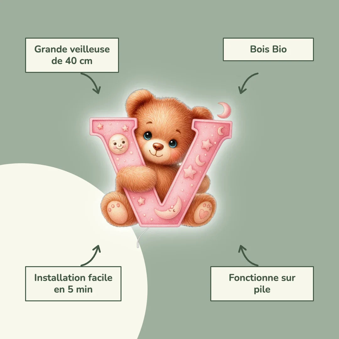 Candeeiro de parede Luz de presença Letra V