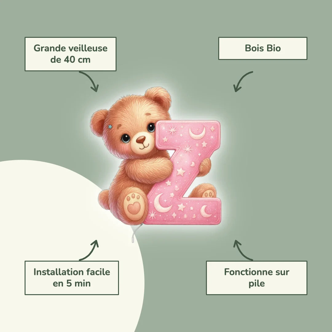 Candeeiro de parede Luz de presença Letra Z