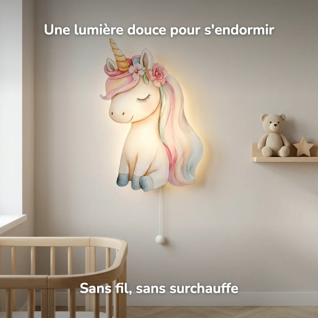 Lampada da parete Luce notturna Unicorno Arcobaleno