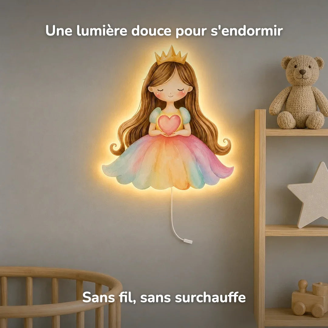 Lámpara de pared Luz nocturna Princesa con corazón
