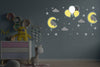 Applique-murale-pour-bébé--elephant-sur-lune-jaune-nuit