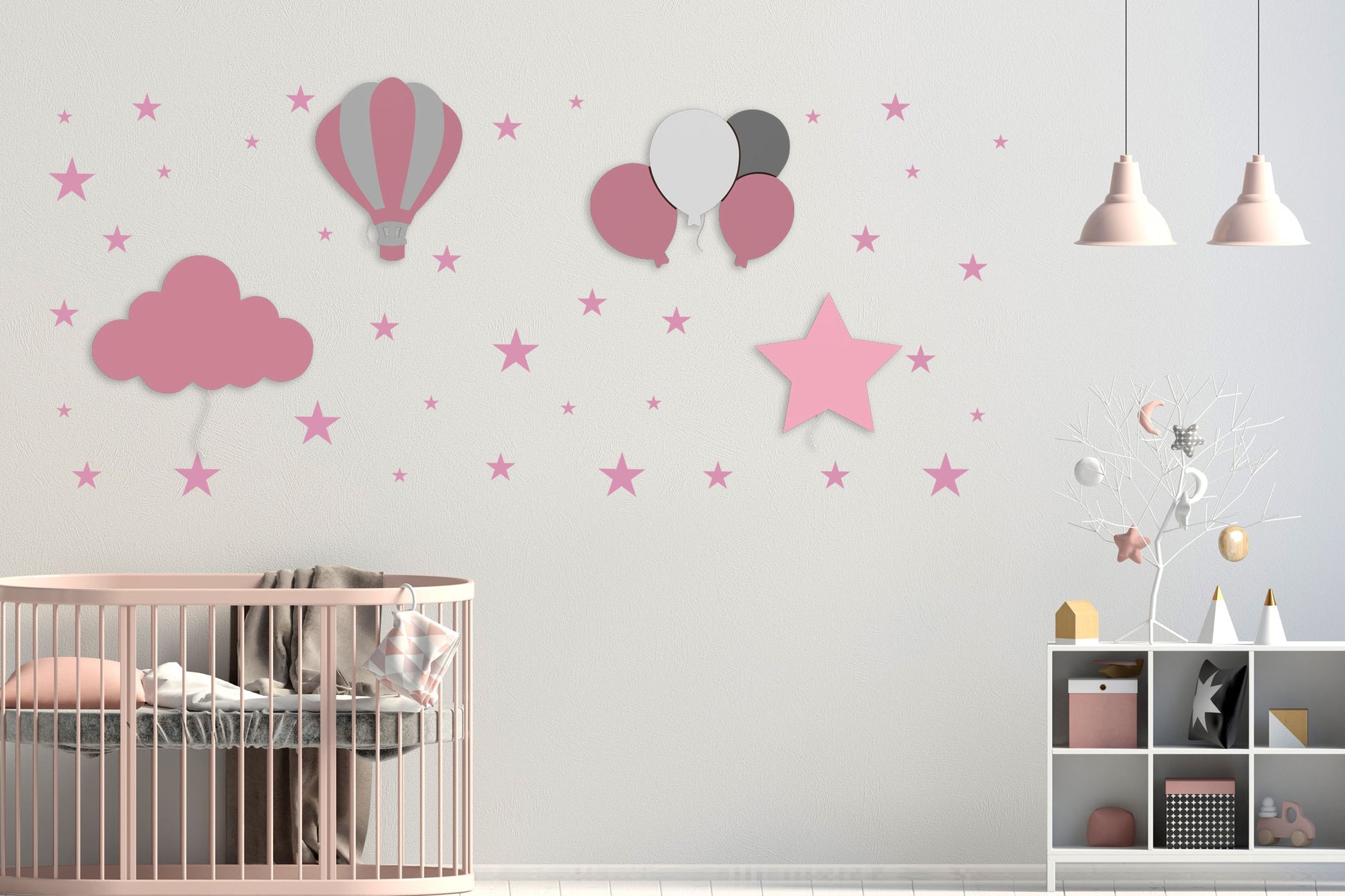 Applique-murale-pour-bébé-nuage-rose