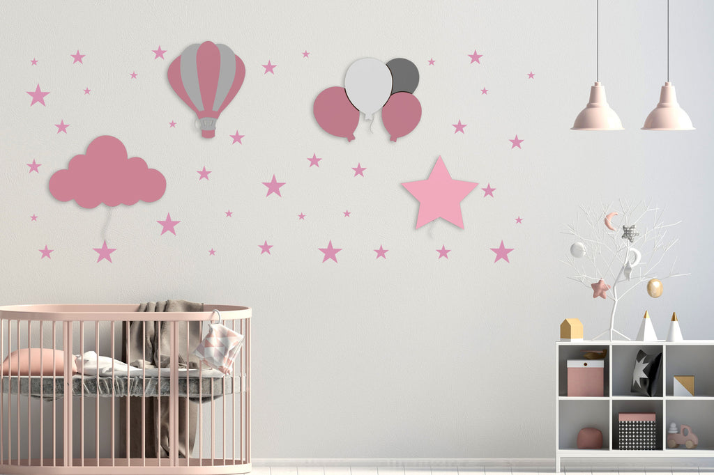 Applique-murale-pour-bébé-nuage-rose