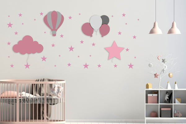 Applique-murale-pour-bébé-nuage-rose