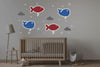 Applique-murale-pour-bébé-poisson-rouge-et-baleine-bleu-nuit