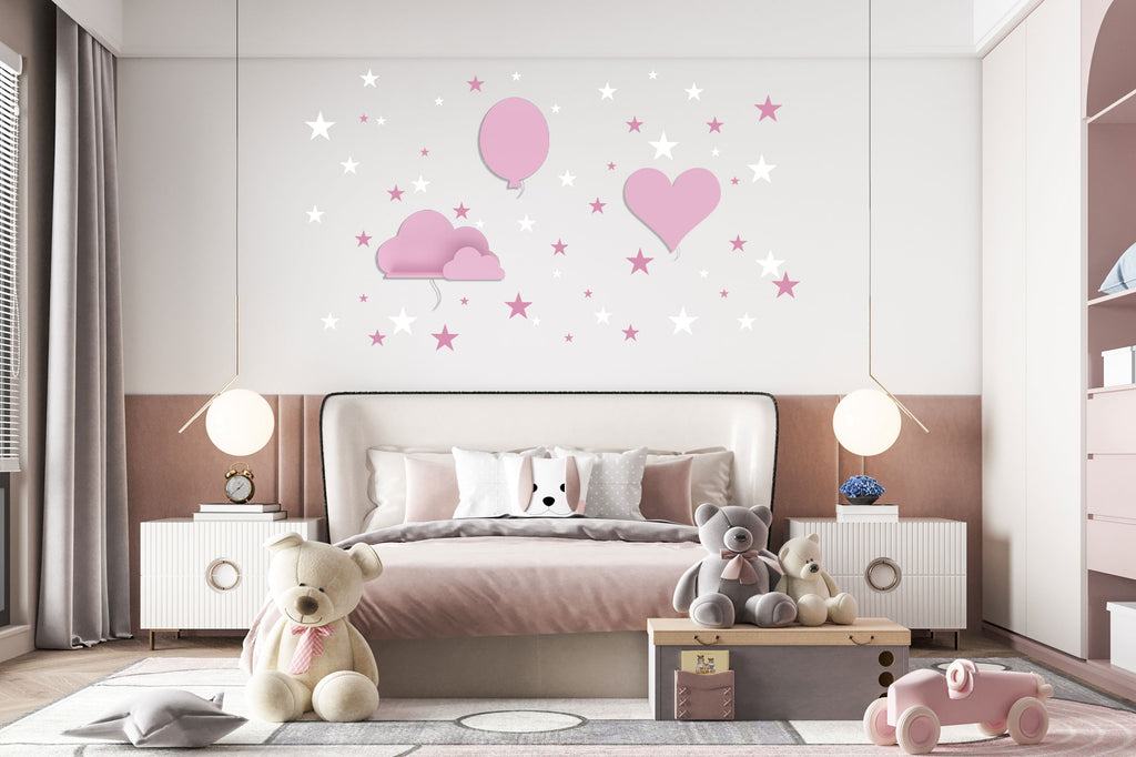 Babynotte-lenny-et-alba-luminaire-murale-pour-chambre-bébé--ballon-et-nuage-rose