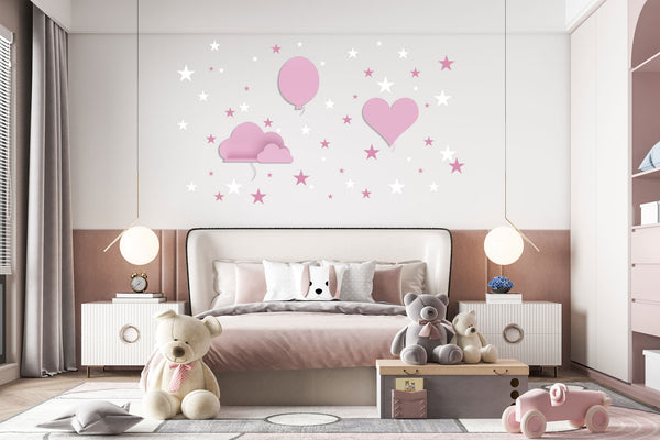 Babynotte-lenny-et-alba-luminaire-murale-pour-chambre-bébé--ballon-et-nuage-rose