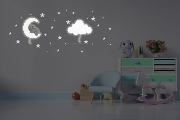 UNEEDE Luz Nocturna Infantil, Alce luz nocturna, USB Recargable Nocturna  Infantil,Lampara Bebe para la Habitación del Bebé, Decoraciones navideñas  para la habitación : : Bebé