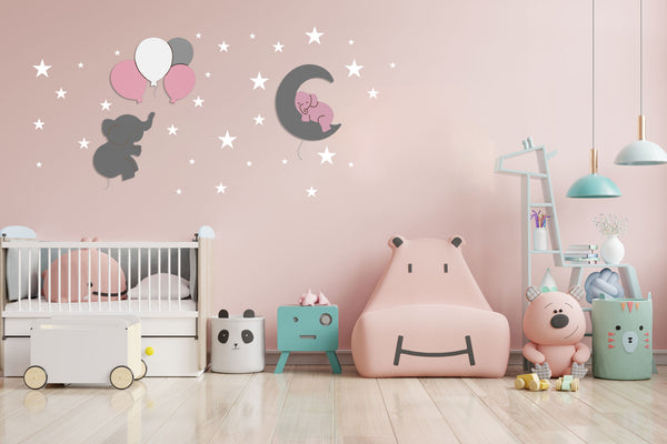 Babynotte-lenny-et-alba-luminaire-murale-pour-chambre-bébé-elephant rose